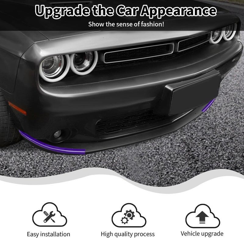 HTHE Purple Front Shovels Cover Front Deflector Spoiler Bumper Lip Body Shovels Bumper Compatible with 2015+ Dodge Challenger SXT Exterior Accessories - Image 2